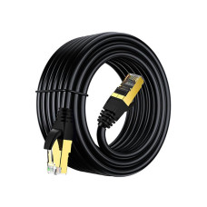 Cat 8 Ethernet Cable 30m, High Speed Heavy Duty Cat8 Network LAN Patch Cord, 40Gbps 2000Mhz SFTP RJ45 Flat Internet Cable Shielded in Wall, Indoor&Outdoor for Modem/Router/Gaming/PC - 30m
